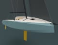 Backdecker mit Ecken und Kanten. Die Chianti 24 kommt aus La Rochelle und wird im Multi-Knickspant aus Sperrholz gebaut.