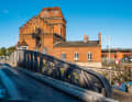 Behind the Engelsgruben swing bridge, the route continues uphill