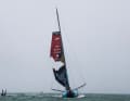 A moment of shock after crossing the finish line: the mainsail of the "Malizia - Seaexplorer" explodes