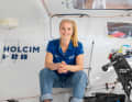 Podcast-Host Rosalin Kuiper an Bord ihres Imocas "Holcim - PRB", mit dem sie kommenden Sommer das Ocean Race Europe bestreiten wird
