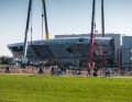 Master of aluminium construction: Royal Huisman turned the hull of construction number 2 of the 81-metre schooner, which is being built to a design by Dykstra. The turning of the hull is an important milestone in the construction of large yachts. | Photo Royal Huisman