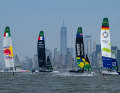 L'équipe Germany SailGP lors d'une course d'entraînement avant le Mubadala New York Sail Grand Prix.