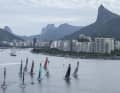 The view of the SailGP fleet against the backdrop of Rio de Janeiro.