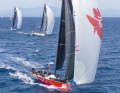 Carl-Peter Forster's TP52 "Red Bandit" in its highly recognisable red and white "bandit look".