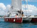 The young crew from France on their return from their circumnavigation