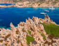 The bay of Cala Lunga on the west side of the island of Razzoli.