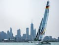 Der deutsche F50-Katamaran beim Training für seine Premiere vor Chicago