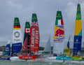 The Germany SailGP Team was in the lead here at a race in Auckland at the start of the season.