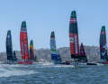 Here is the Germany SailGP team in action off Los Angeles. Helmsman Erik Heil reports good wind conditions in the city's harbour.