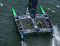 Australia's helmsman Tom Slingsby changing sides in the race