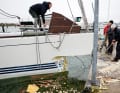Among others, Schilksee was hit particularly hard, here a heavily damaged X-Yacht