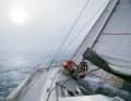 A typical situation with early morning fog in the Bay of Biscay