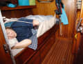 Leech sails prevent you from falling out of the bunk. Ideally, the whole body can relax