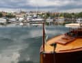 A classic in front of the Oskarshamn marina.