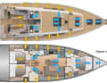 Zuluft und Abluft über die Öffnungen an Deck. Schön: Die Aufbaufenster sind zu öffnen.