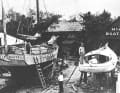 Die „Spray“ und Slocum bei Überholungs­arbeiten auf dem Slip bei Miami Boatworks.