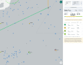 La mappa di sfondo utilizza il set di dati di Openseamap; non sono presenti linee di profondità.