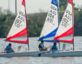 The blue sail is about one square metre larger.