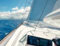 Clear view: The helmsman looks into the luff from the flybridge