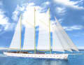 67m "Aeolus" unter Vollzeug | Rendering: Sailing-Classics