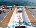 Large surface area: The Tricat 20 has no cockpit coaming. The side trampolines are attached directly to the dikes