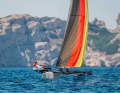 Paul Kohlhoff et Alica Stuhlemmer en Nacra 17 dans la baie de l'Olympia à Marseille