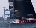 Ici, "Paprec Arkéa" vogue sur le fjord intérieur de Kiel. Pour les spectateurs à terre, l'Ocean Race Europe 2025 a été un grand spectacle.