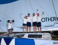 Le quatuor de Team Biotherms composé de Jack Bouttell, Sam Goodchild, Paul Meilhat et Amélie Grassi (de droite à gauche) a également remporté la deuxième étape de l'Ocean Race Europe.