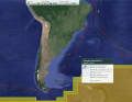 The position of the accident in the South Atlantic