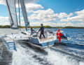 Les performances de la voile sont faciles à obtenir. Seul le pilotage demande de la concentration, sinon on perd beaucoup de vitesse.