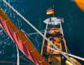 Der ehemalige Fracht­segler  während eines seiner vielen Törns vor der deutschen Ostseeküste