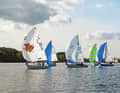 The typical field of a Varianta regatta provides very colourful pictures on space-sheet courses