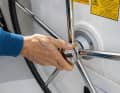 Lock before reversing in the harbour:  The rudder only gets in the way, steering is by motor