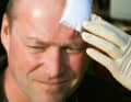 Cover the wound with a compress and plasters. If a concussion is suspected, go to the doctor on land