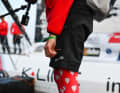 Legendary: Sam Davies' heart leggings - a salute to the Initiatives-Cœur foundation, for which she sails