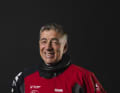 Before and after: Manuel Cousin before the start of the race in the Vendée Globe studio.