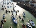 The hero received a rapturous welcome on 14 January 2025 at the start and finish port of Les Sables-d'Olonne.