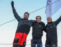 The podium sailors of the 10th Vendée Globe: winner Charlie Dalin, runner-up Yoann Richomme and Seb Simon.