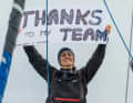 Not without my team: Justine Mettraux thanked the team behind her again and again after her formidable solo around the world.