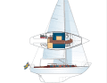 Le yacht le plus lourd avec le plus faible tirant d'eau, et le plus étroit en proportion. Le ballast est donc élevé et le poids aussi.
