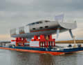 We travelled on a pontoon to Amsterdam, where ...