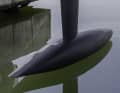 The bomb at the lower end of the lift keel extends from 4.70 metres to 6.80 metres deep