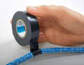 If the cordage is to be cut to length or the end that has been scorched by the hot cutter is to be trimmed, wrap the area tightly with PVC insulating tape. The flexible material adapts to the cordage structure, holds well and can be removed without leaving any residue