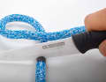 Cut in the centre of the adhesive strip so that the ends do not fray