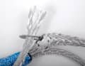... sheath and remove one or two strands of yarn. Insert the splicing needle into the core loop from the long side, allow it to emerge exactly at the mark and thread on the core end