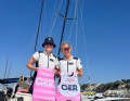 The 49er FX sailors Marla Bergmann and Hanna Wille started the second Olympic regatta day with the red - at these Olympic Games pink - bib of the third-placed team