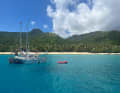 The Pacific islands impress with their light-coloured sandy beaches and palm trees.