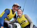 After crossing the finish line with very mixed feelings, they were soon able to smile again.