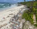 There is not only white sand on the beaches of the Indian Ocean, but also lots of rubbish.