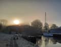 Morgenstimmung im Hafen des Segler-Vereins Elmshorn an der Krückau.